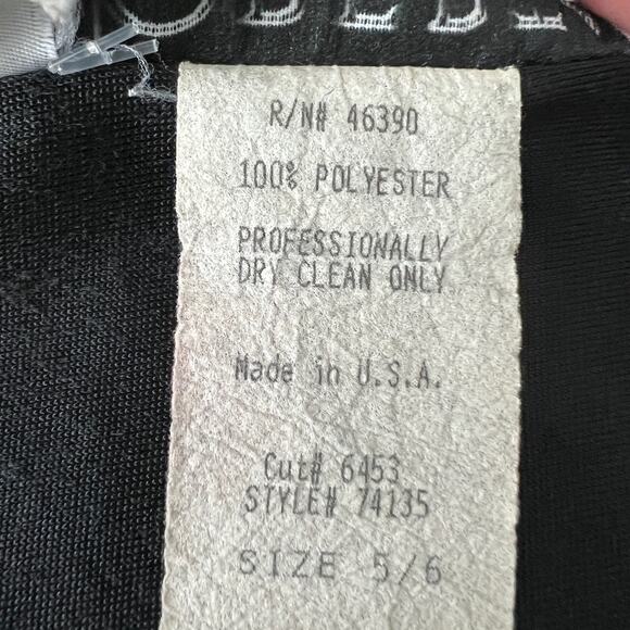 American VINTAGE US 6 Roberta 90's Black Crushed Velvet Bodycon Mini Dress - Picture 8 of 8